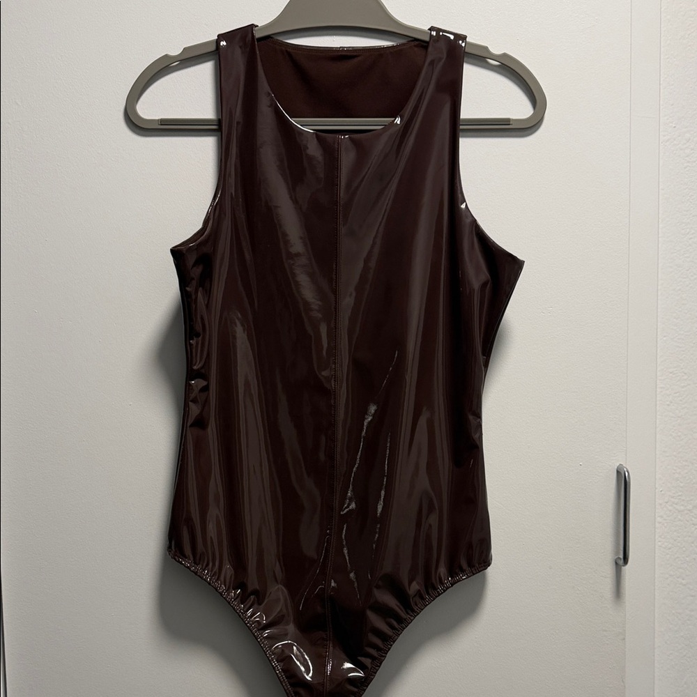 Shiny Brown Bodysuit Good America